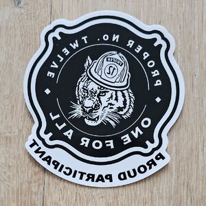 NWOT Proper Twelve Firefighter Tiger Window Decal